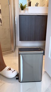 2.4K views · 18 reactions | Convenient & sleek! The EKO Small Bathroom Trash Can with Soft Close Lid makes trash disposal in the bathroom effortless and noise-free. Just step and go! ‍♀️ #BathroomEssentials #SoftCloseLid #StepPedalTrashCan #CompactDesign #CleanBathroom #ekotrashcan #trashcan | EKO Home | Facebook