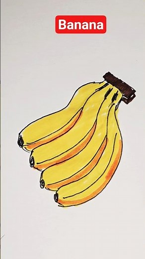 How to draw bananas? (step by step fruits drawing tutorial for beginners)