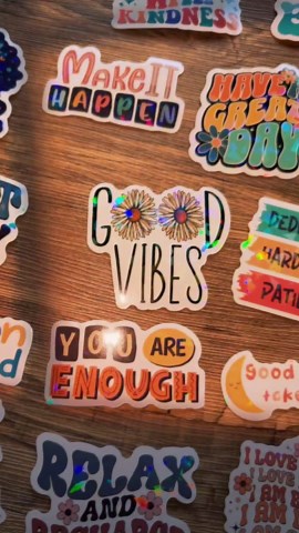 300PCS Motivational Stickers for Vision Board by Puraesla Water Bottles Laptops, Inspirational Quote Waterproof Vinyl for Journals Cups, Affirmation Boho Stickers for Women Holographic