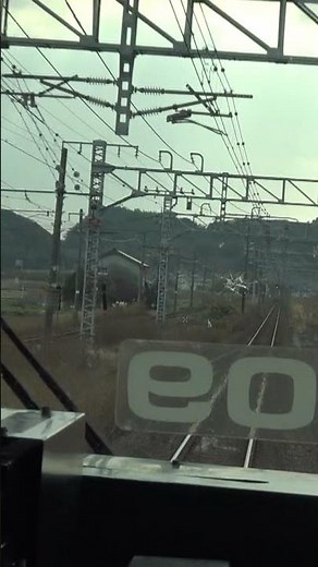 単線の宇部線と並走し秋の山陽本線 単線の宇部線と並走していく下り115系の前面展望（新山口駅～嘉川駅間）てく山陽本線下り前面