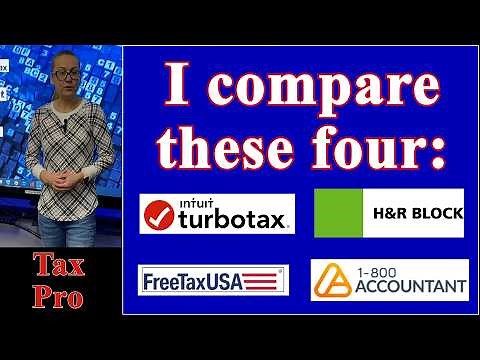 TurbotTax vs H&R Block vs FreeTaxUSA vs 1-800Accountant TaxPro compares tax prep, efile, price 2025
