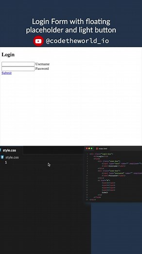 CSS Login Form with Floating Placeholder and Light Button