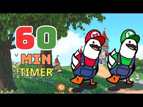 Duck Goes For A Walk 1 hour - Countdown Timer 60 minutes - Mario & Luigi Ver - Walking Duck