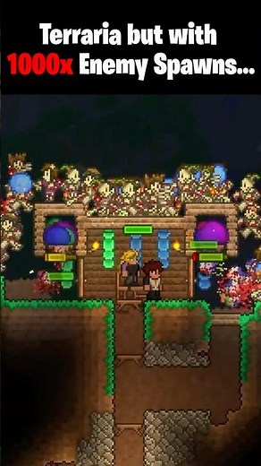 Terraria but with 1000x Enemy Spawns...