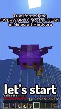Transformed the OVERWORLD into an OCEAN in Minecraft Hardcore Part 11: aCookieGod ⁨ @aCookieGod ​