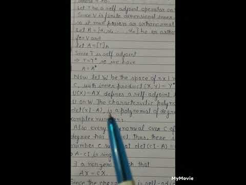 On finite dimensional IPS post.dim.every self-adjoint operator has(non zero) cha.vector.M.Sc.AA-I-52