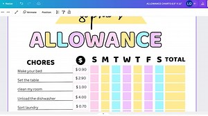 Editable Allowance Tracker Kids | Earn Money Chart | Daily Weekly Allowance Chore Chart | Money Reward Chart | Allowance Chart | Canva Link - Etsy