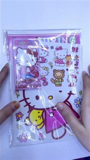 Hello Kitty Gift Unboxing 🎁 Hello Kitty Stickers #shorts #viral #trending