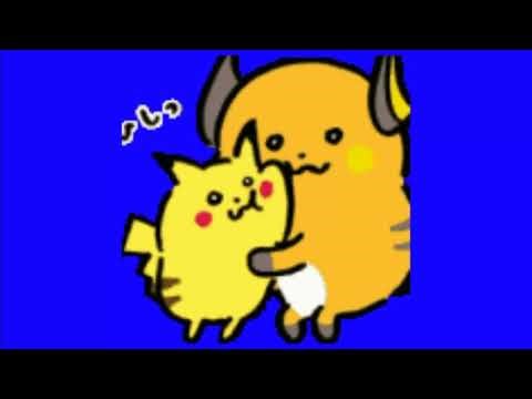 Epic hug! Pikachu + raichu - Pokémon [Blue screen] (free download)