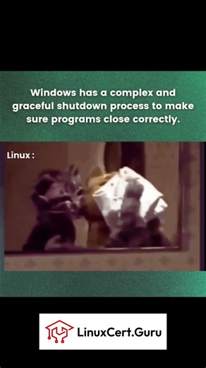 Windows vs Linux Shutdown 😂 #linux #techmemes