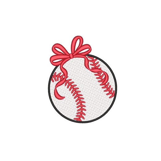 Baseball With Bow Machine Embroidery Design, Sport Digital File, 5 Sizes - Etsy