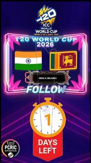 #india and sir Lanka host T20 World Cup 2026 countdown timer on 💥