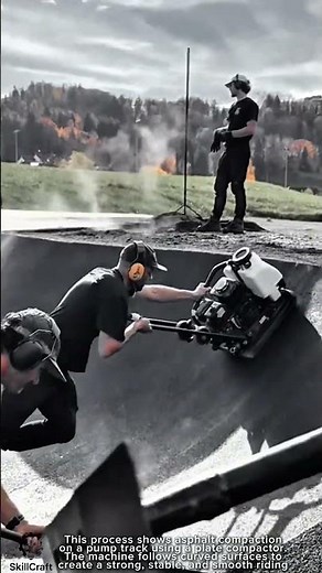 Pump Track Asphalt Compaction Work Tool Using Plate Compactor #worktool
