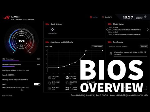 ASUS ROG Crosshair X870E Dark Hero motherboard BIOS overview
