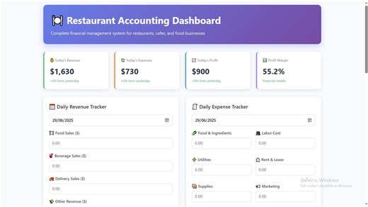 Restaurant Accounting Dashboard - Professional Financial Management System - Etsy