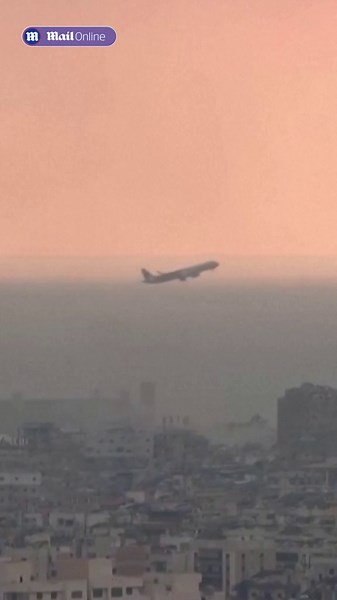 Planes landing and taking off at Beirut airport amid airstrikes