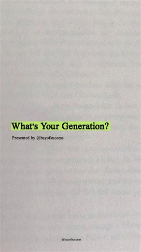 Motivation | Business | Quotes on Instagram: "✨ What’s Your Generation? ✨ Every generation carries its own story — shaped by challenges, innovations, and defining moments that changed the world. 🌍💫 From the Lost Generation (1883–1900) who faced wars and revolutions… to the Greatest Generation (1901–1927) who rebuilt hope after struggle. The Silent Generation (1928–1945) valued discipline and resilience, paving the way for the Baby Boomers (1946–1964) who redefined ambition and pr