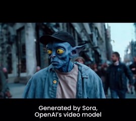 OpenAI on Instagram: "Prompt: an alien blending in naturally with new york city, paranoia thriller style, 35mm film This video was generated by our text-to-video model, Sora, without modification. What would you like to see us make with Sora next? *Sora is not yet available to the public. We’re sharing our research progress early to learn from feedback and give the public a sense of what AI capabilities are on the horizon. #madewithSora #Sora #openai"