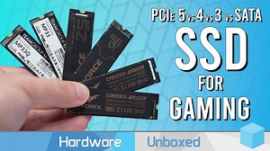 【4K60帧】2025年最佳游戏固态硬盘：PCIe 5.0 vs 4.0 vs 3.0 vs SATA vs HDD | 来源：Hardware Unboxed