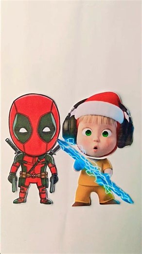 Deadpool ♥️sounder headphone masha face add 🤣😂 #masha #deadpool #drawing #usa #ytshorts
