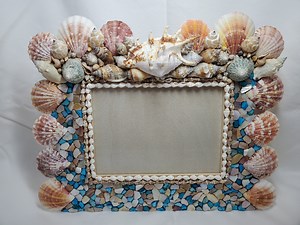 Handmade Seashell Embellished Frame - Etsy