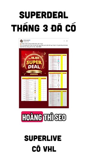 SUPERDEAL FULL ĐÃ LÊN, PHẢI SĂN ĐƯỢC SPD ĐỂ CUỘC ĐỜI THÊM ZUI ZẺ I. Săn được deal @Emmié by HappySkin trong superlive cô @Ha Linh Official càng zui nựa #halinhofficial #vohalinh #superlive #emmiebyhappyskin #superdeal
