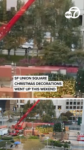 Halloween is now behind us and we're still a few weeks from Thanksgiving - but it's already beginning to look like Christmas in San Francisco's Union Square. The decorations and tree went up over the weekend. They have plenty of time to get ready because the tree lighting is traditionally the day after Thanksgiving. For the latest in Bay Area news, weather and sports: https://abc7news.com/ | ABC7 News