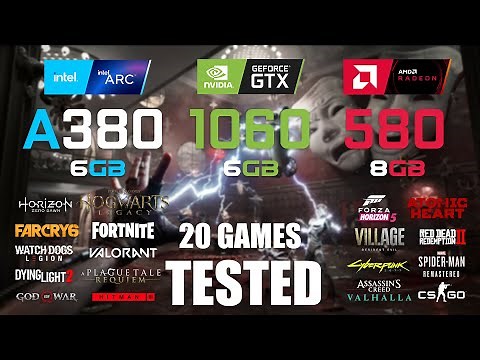 ARC A380 6GB vs GTX 1060 6GB vs RX 580 8GB | i5 -13600K | 1080p - 20 Games Tested