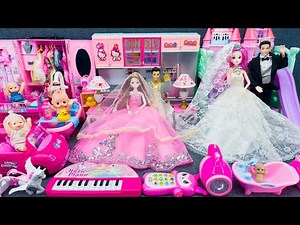 20 Minutes Satisfying With Unboxing Barbie Princess Bedroom Dress Up & Slide Playset ASMR | Review
