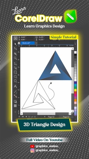 Secret Tool for 3D Triangle Design in coreldraw 🔥 #logo #coreldraw #vector #3ddesign
