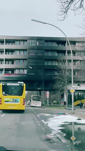 Burning Bus on Sonnenallee in Berlin