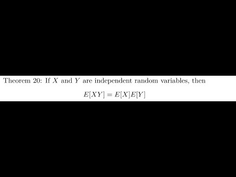 For Independent Random Variables X and Y, E[XY]=E[X]E[Y] (Discrete)