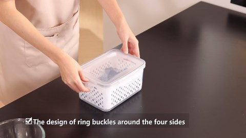 Asnews 3Pcs Large Fruit Containers for Fridge with Removable Colanders and Lids, Airtight Storage Container to Keep Berry Fruit Fresh, Dishwasher & microwave safe