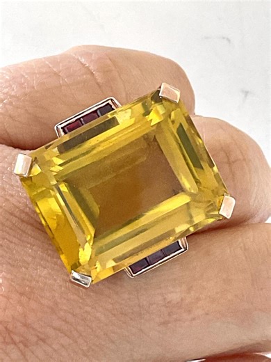 Vintage 14k Gold ;citrine and Ruby Ring - Etsy