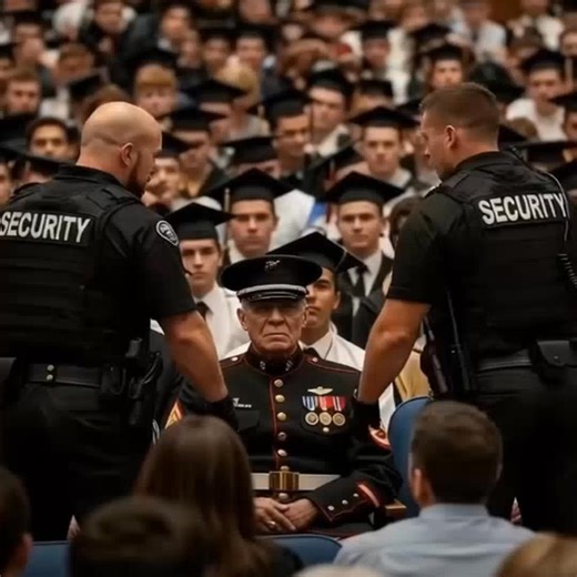 🚙 Two guards confronted a Black Marine at his son’s graduation — what happened next with six Navy SEALs left the entire gym in shock… Solomon Dryden hadn’t come to be noticed. He came to watch. He parked his late wife’s old Dodge Charger under the Texas sun and stepped out, the dark blue of his Marine uniform standing out against the crowd of families dressed in summer clothes. His boots were so clean they could’ve reflected the sky — not to impress anyone, but because that’s just who he was. I