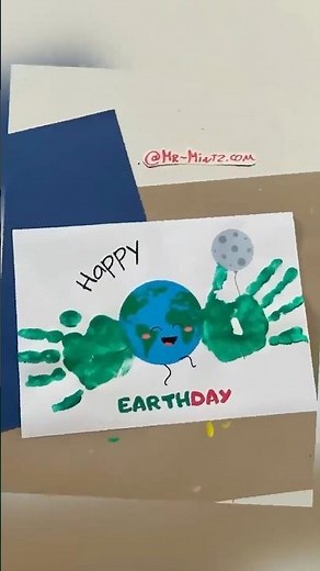 Earth Day Project Ideas for Kids | Earth day Handprint Art Craft Cards to Make #shorts #earthday