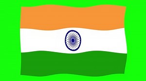 India Flag Waving and Flutter Green Screen Background Animation