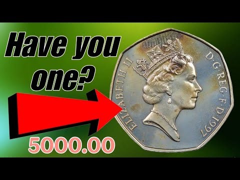 Fifty pence coin 1979 Elizabeth United Kingdom significant valueable coin