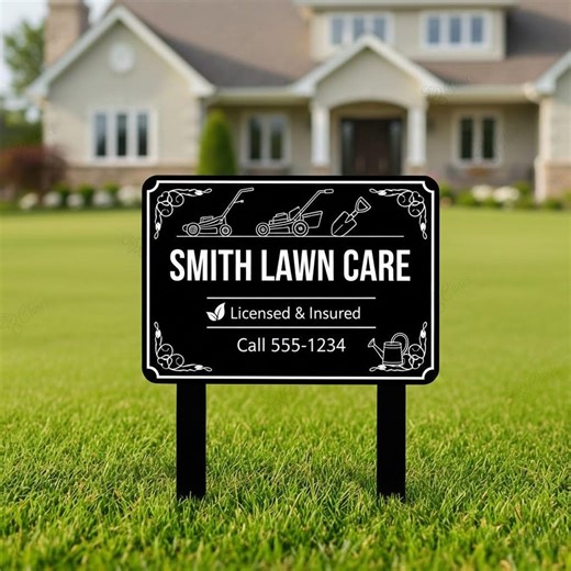 Custom Lawn Care Yard Sign, Personalized Landscaping Business Lawn Advertising Sign - Etsy
