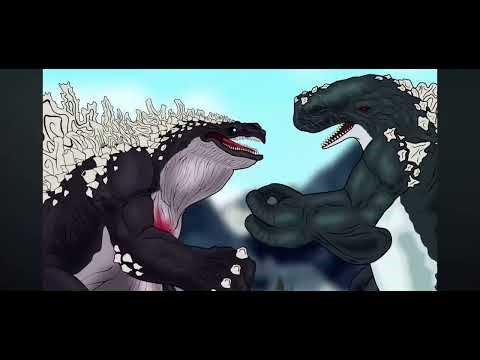 Monster battle: Whale Godzilla vs sperm whale Godzilla(mother) by: PANDY￼