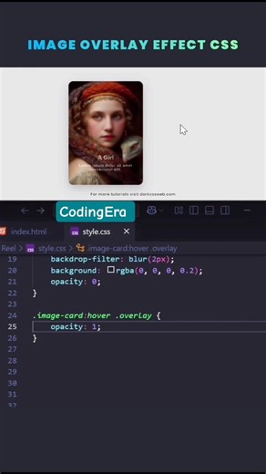 Image overlay effect in css #shorts #coding #html #trending #viral