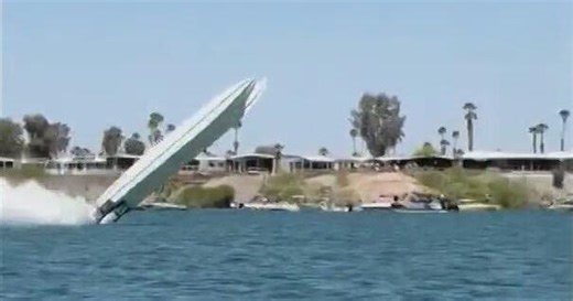 Speedboat flies through the air at 210 mph
