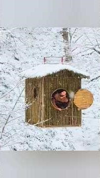 🏕️❄️ Building a Hut at 48m Altitude | Snowy Forest Survival 🌲🔥#survival