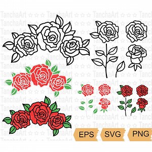 Rose SVG Bundle Printable Flower Vector Set Instant Download for Cricut and Crafts Beautiful Rose Bundle SVG Digital Download Floral Designs - Etsy