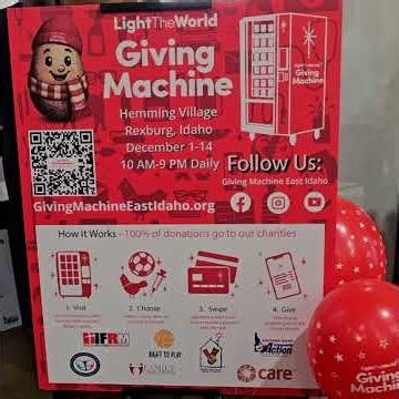 Local charities partnering with Light the World Giving Machine in Rexburg