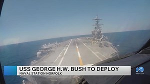 Aircraft carrier USS George H.W. Bush to set sail from Norfolk Tuesday