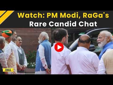 PM Modi News: PM Modi & Rahul Gandhi's Rare Candid Chat In Parliament | Viral Moment