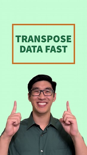 Grant Huang on Instagram: "How to Transpose Data in Excel Fast 📁 Save this post so you can use it later! #excel #exceltips #exceltricks #microsoftexcel #microsoftoffice #accounting #exceltutorial"