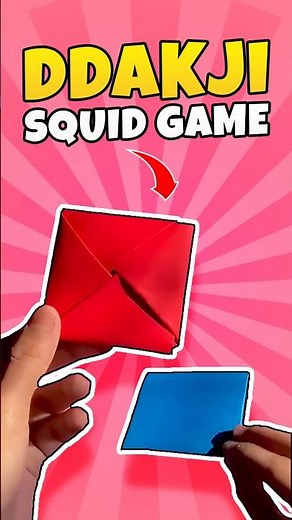 Ddakji How To Make Tutorial Paper Squid Game #ddakji #squidgame #origami #origamicraft #shorts