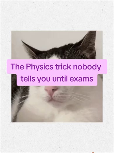 The Physics trick nobody tells you until exams 😳⚡ Physics is not about memorising formulas. It is about understanding what is happening. Before you calculate, describe the situation. Is something speeding up Slowing down Transferring energy Being acted on by a force Once you can explain it in words, the equation almost chooses itself. This is how top students get marks even when they forget formulas. Save this before your next Physics exam. #physicsrevision #alevelphysics #studytok #learnontikt
